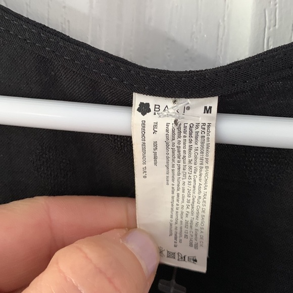 Bari by swimwear black sheer‎ cover up tassels ruffle size M - Picture 2 of 12